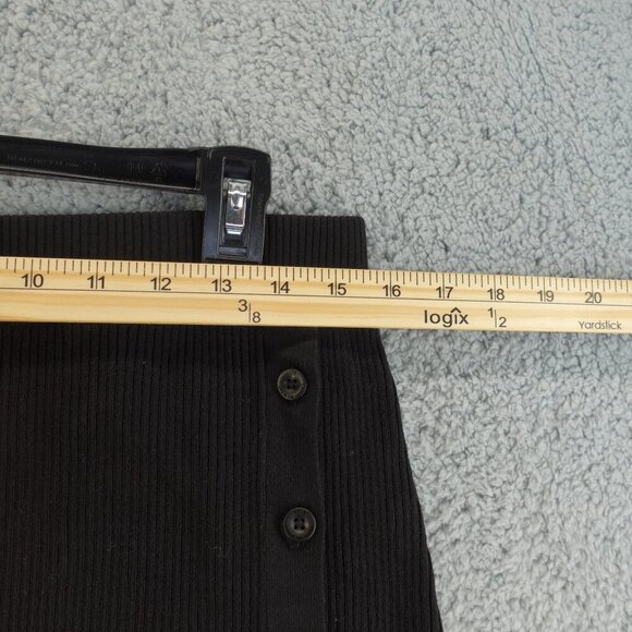 Lita By Ciara Women's True Ribbed midi skirt side slit button Black size XL NEW - Picture 6 of 10